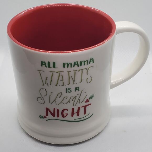 “All Mama Wants Is A Silent Night” Parker Lane Christmas Mug Coffee Cup 16 Oz - Picture 3 of 7